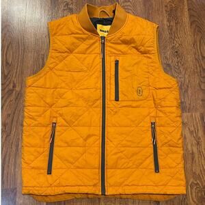 Bass Outdoor Men's Lightweight Packable Diamond Quilted Vest – Orange – Sz Large